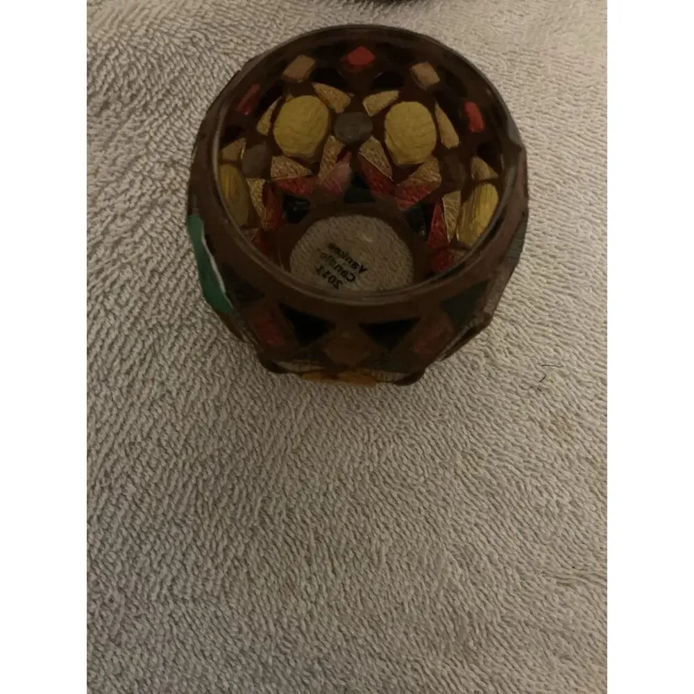 Yankee Candle Set Of 2 Mosaic Leaf Roly Poly Different Sizes